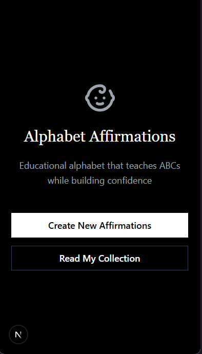 Alphabet Affirmations - Farcaster Mini Apps screenshot